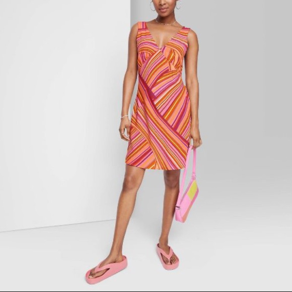 Wild Fable™ Women's Woven Slip Dress - Pink Stripe